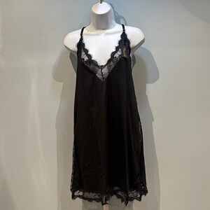 Mapale Butterfly Black Babydoll Slip Dress with G-string XLarge New with Tags